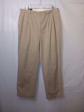 POLO RALPH LAUREN HAMMOND CUFFED HEM KHAKI PANTS